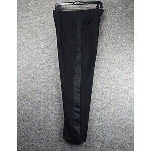 Athleta Endless Satin Side Stripe Pant Womens Sz 8 Black Ankle Length Pull On